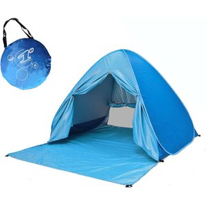 200X165X130 Cm Outdoor Tuin Strand Zonnescherm Easy Setup Opvouwbare Tent Zon Onderdak Met Deuren-Groen/Blauw