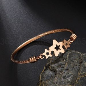 Charm Rvs Hollow Star Armband Vrouwen Gouden Eenvoudige Geometrische Zomer Armband Party Bruiloft Sieraden Accessoires