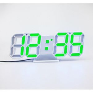 Moderne 3D Led Digitale Wandklokken Snooze Functie Usb Opladen Ingebouwde Batterij Bureau Tafel Wekker Nachtlampje Voor Thuis decor