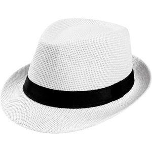 Zomer Vrouwen Mannen Unisex Trilby Gangster Cap Strand Zon Strooien Hoed Band Zonnehoed Casual Solid hoeden #4M11