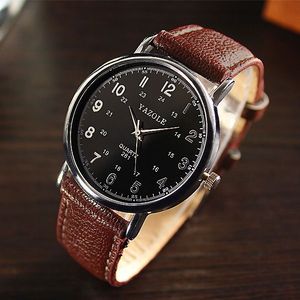 YAZOLE Topmerk mannen Horloge Mannen Horloge Casual Horloges Lederen Polshorloge Klok Saat Relogio Masculino Erkek Kol saati