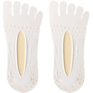 5Pairs Zomer Dunne Teen Sok Slippers Vrouwen Lady Onzichtbare Silicone Anti-Slip Vijf Vinger Sokken Calsetines De mujer