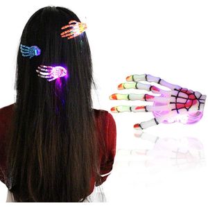 Skull Hand Bone Haarspeld Meisjes Halloween Night Glow Feestartikelen Grijper Ghost Skelet Haarspeldjes Hairclips Tool