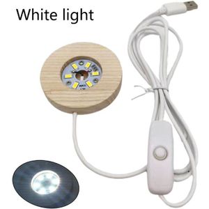 65Mm Led Nachtlampje Houten Ronde Base Holder Display Stand Voor Kristallen Glazen Bol Verlichting Verlichting Accessoires