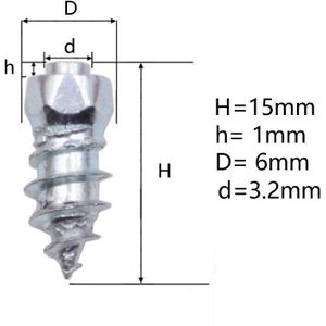 12/15Mm Winter Stud Schroef Auto Banden Studs Schroef Sneeuw Spikes Wiel Banden Atv Anti-Slip Schroef stud Auto Motorfiets 100Pcs