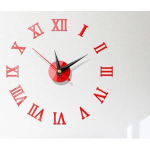 Wandklok Horloge Grote Moderne Eenvoudige Diy Sticker Decal 3D Romeinse Cijfer Thuis