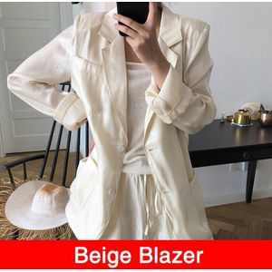 Vrouwen Koreaanse Chic Rayon Zijde Satijn Dunne Blazer En Broek Pak Sets Lange Mouw Office Wear Jassen Zomer Roze suits Vrouwelijke