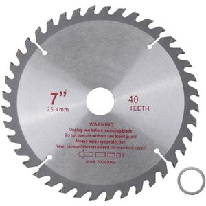 Circulaire 7inches 40T Tanden Hardmetaal Circulaire Hout Snijden Tool Boring Diameter 25.4mm Zaagmachine