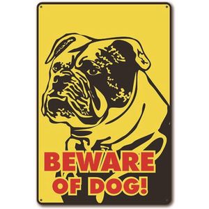 Vintage Pub Muur Decor Decoratieve Plaat Beware Aandacht Voorzichtigheid Gedrukt Metal Home Craft Bar Hond Waarschuwing Veiligheid Sticker