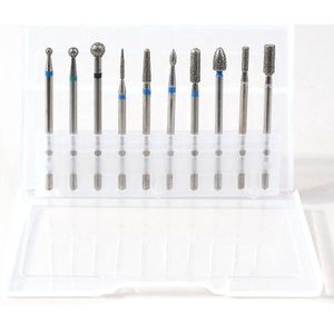 10PCS Diamond Nail Boren Set Nail Roterende Bestanden Elektrische Manicure Machine voor Nail Art Snijders Cuticula Accessoires Gereedschap