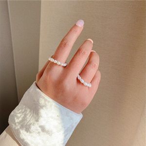 Aomu Barokke Mini Kleine Multi-Layer Parel Ringen Voor Vrouwen Party Anillos Mujer Sieraden Partij Multi gelaagde Sieraden
