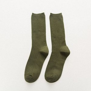 Vrouwen Set Katoen Losse Sokken Japanse Harajuku Retrohigh School Meisjes Koreaanse Stijl Breien Effen Kleur Lange Zwarte Roze