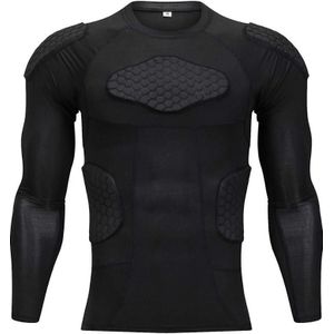 Heren Motorfiets Gewatteerde Compressie T-Shirt Beschermende Gear Training Shirt Lange Mouw