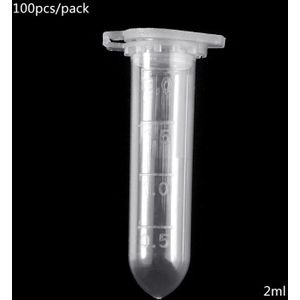 100 Stks/set 2 Ml Clear Plastic Flesjes Container Snap Cap Centrifuge Buizen Flesjes Sample Lab Container