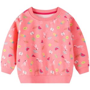 Kinderen Baby Meisjes Mode Lange Mouwen Cartoon Print Tops Ronde Hals Tops Voor Kinderen Meisjes