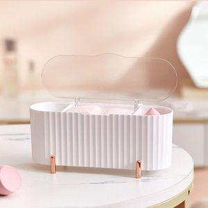 Stofdicht Cosmetica Opbergdoos Desktop Up Organizer Voor Wattenschijfjes Swabs Schoonheid Ei Houder Badkamer Home Organisatie