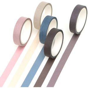 15 Ontwerpen 5 Stks/doos Eenvoudige Macaron Effen Kleurrijke Washi Tapes Cut-Off Regel Lijn Briefpapier Decoratie Scrapbooking Masking Tapes