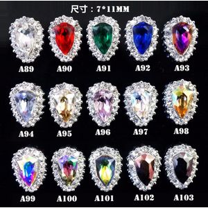 100 Stks/partij 7*11Mm Nail Art Charmes Steentjes Frame Shield Gems 3D Nail Strass Decoratie Sieraden diy Bling