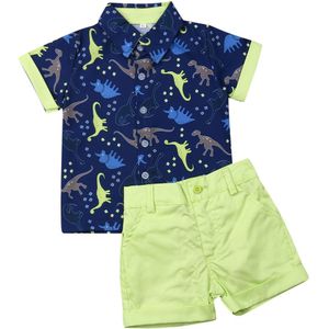 1-5Y Peuter Pasgeboren Kids Baby Jongens Kleding Sets Cartoon Dinosaurus Print T-shirt Tops + Korte Broek Outfits Sets