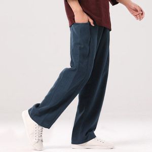 Mannen Katoen en Linnen Casual Jogger Broek Mannelijke Fitness Broek Chinese Traditionele Harajuku Lente Herfst Kleden