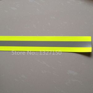 50mm x 5 m Fluorescerende Gele Vlam brandvertragende Reflecterende Stof Waarschuwing Tape Rand Braid Trim Naai Voor kleren Broek Zak