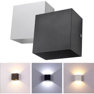 6W lampada LED Aluminium AC85-265V wandlamp rail project Vierkante LED wandlamp bed kamer slaapkamer muur decor kunst