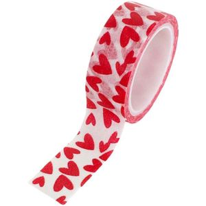 5 Rolls Red Liefde Patroon Tape Diy Decoratieve Papier Ambachtelijke Tape Plakband Voor Valentijnsdag (Rood Liefde hart)