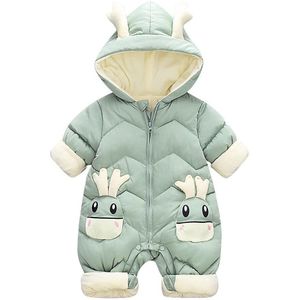 Pasgeboren Baby Meisje Jongen Winter Dikke Warm Hooded Uitloper Jasje Jumpsuit