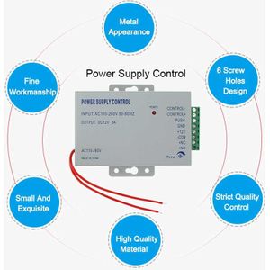 Mini Metalen Input AC110-240V Output DC 12 V 3A 30 W Voeding Controller voor Deur Toegangscontrole Systeem Schakelaar /Adapter/Covertor