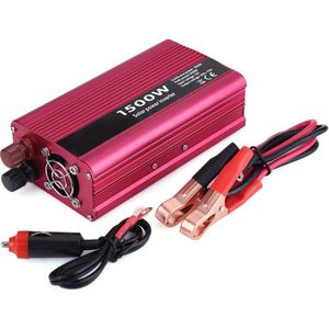 Dc 12V Naar Ac 220V Car Power Inverter Converter 1500W Usb Opladen Outlets Met Batterij Klemmen Cooling fan Omvormer Uk Plug