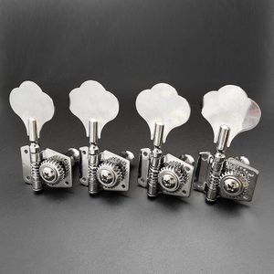 4 Stuks Zilver Bass Stemsleutels Tuner 4R Open Type Machine Head Voor Elektrische Jazz Bass Onderdelen Accessoires