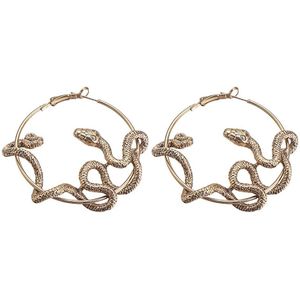 Gothic Cool Punk Antieke Animal Black Snake Oorbellen Crazy Twining Snake Oorringen Persoonlijkheid Statement Oorbellen Party Jewe