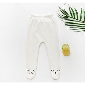 Unisex Baby Broek 0-24M Leuke Smiley Baby Katoen Mid Taille Broek Baby Baby Jongen Meisje Zak Voet broek Zelfs Sokken Baby Leggings