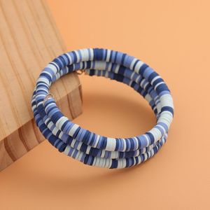 Boho Etnische Multilayers Polymer Clay Disc Kralen Bangle Voor Vrouwen Kleurrijke Spiraal Armband Manchet Sieraden