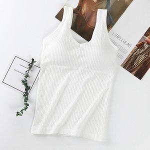 Verwijderbare Borst Pad Camisoles Vrouwelijke Solid Tank Top Draadloze Schoonheid Terug Ondergoed Sling Vrouwen