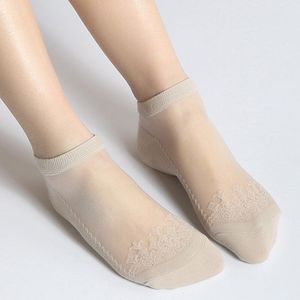 Leuke Sok Slipper Vrouwen 10 Paar 20 Stuks Zijde Lente Zomer Kawaii Dunne Sok Slippers Ademend Mode Meisje Boot Sokken