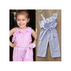 Baby Baby Kids Meisjes Ruches Gestreepte Romper Jumpsuit Overalls Meisjes Kleding Outfits Set Playsuit