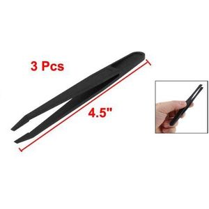 3 Pcs Anti Statische Platte Tip Black Plastic Pincet Nipper