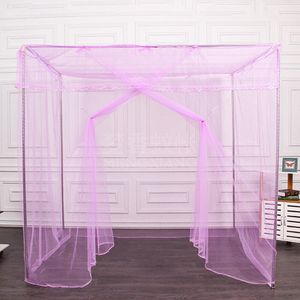 Luifel Opening Anti Insect Decoratie Zomer Bed Effen Slaapzaal Dubbele Mesh Vierkante Top Thuis Klamboe Polyester