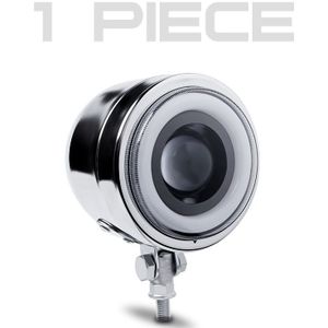 Motorfiets Extra Lamp Chroom Metalen Led Rijden Koplampen Blauw Licht Angel Eye Witte Rechte Beam Hi/Lo Beam Fog licht
