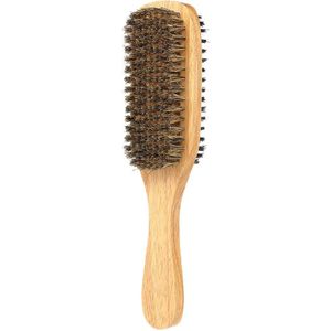 Houten Handvat Mannen Baard Borstel Mannen Snor Borstels Kam Dubbelzijdig Facial Haar Borstel Mannelijke Gezicht Bericht Scheren brush Tool