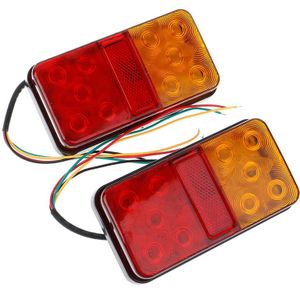 2 Stuks 12V 10 Led Vrachtwagen Aanhangwagen Achter Achterlicht Stop Duurzaam Indicator Lamp 150*80*28mm Dongfeng Jetting Abs