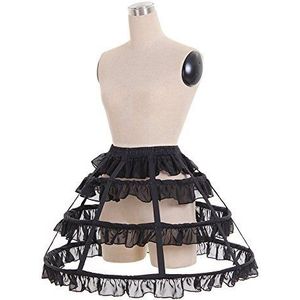 Vrouwen Prom Dress Petticoat Crinoline One Size Vogelkooi Petticoat Zoete 3 Hoepel Rok Plus Size