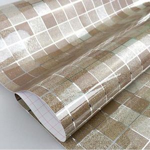 Mozaïek 5 Kleuren Aluminiumfolie Self-Garenloos Anti Olie Behang Voor Keuken Hittebestendig 45X200 Cm adhesive Decor @