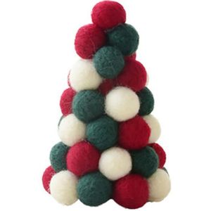 Wolvilt Kerstkrans Deur Decoratie Opknoping Ornament Mini Kerstboom Krans Tafelblad Ornament Komst Krans