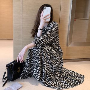 Postpartum Moederschap Losse Borstvoeding Mode Jurk Lange Mouwen Polka Dot Chiffon Verpleging Shirts Lange Losse Borstvoeding Blouses