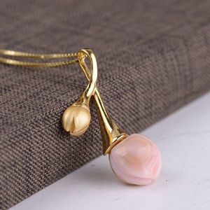 925 Sterling Zilver Roze Shell Magnolia Bloem Ring Oorbellen Ketting Sieraden Sets Vrouwen Originele Handgemaakte Craft Trendy