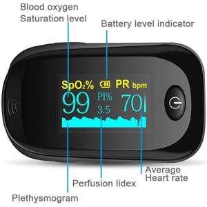 Vinger Pulsoxymeter Pulsoksymetr Blood Oxygen Monitor Oled Vingertop Pulsoxymeter SPO2 Pr Pi Hartslagmeter