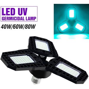 Wenni Uv Led Lamp 80W 60W 40W E27 Ultraviolet Led Lamp 220V E26 Vervormbare Garage Licht led Uvc Gloeilamp 110V Kiemdodende Lamp