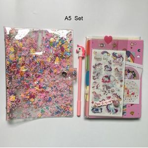 A5 A6 Leuke Notebook Planner Set Fonkelende Losse Blad Pvc Shell, roze Journal Dagboek Set Reizen Agenda Meisje Dagboek